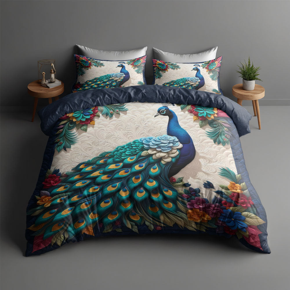 Personalized Gifts For Peacock Quilt Bed Set 04huti210125-Homacus
