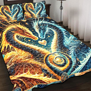 Personalized Gifts For Dragon Couple Lovers Quilt Bedding Set Special Line-Homacus