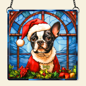 Personalized Christmas Gifts For Dog Lovers Suncatcher Ornament Boston Terrier Dog 05hupu090924-Homacus