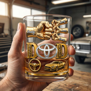 Muscle Car Dad Round Glass - Personalized Gift For Dads 03NATN220526-Homacus