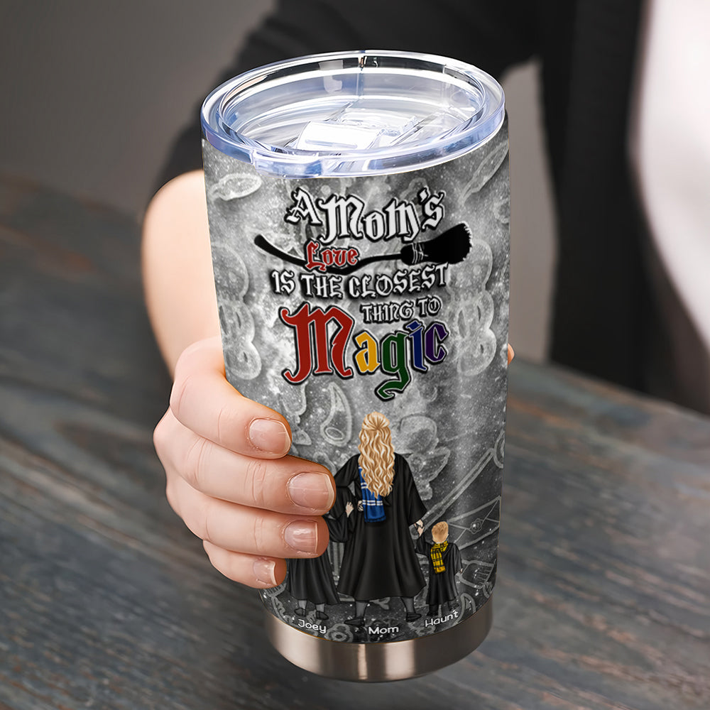 Personalized Gift For Magic Mom 20oz Tumbler Mom & Kids In The Wizarding World 04KALU210225TM-Homacus