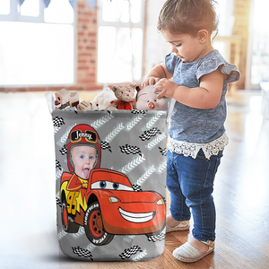 Personalized Custom Photo Gifts For Kids Driving Car Laundry Basket 02KAPU031224-Homacus