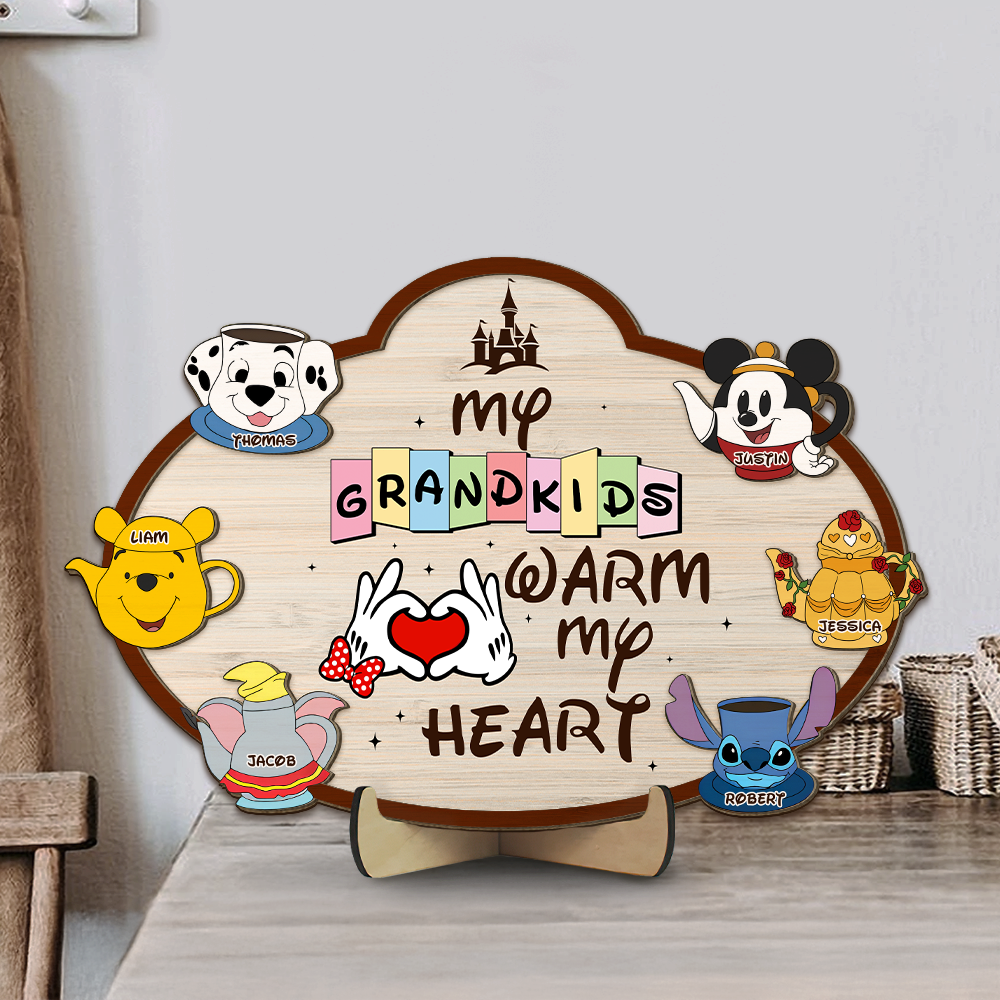 Personalized Gifts For Grandma Wood Sign My Grandkids Warm My Heart 02ohpu190325-Homacus
