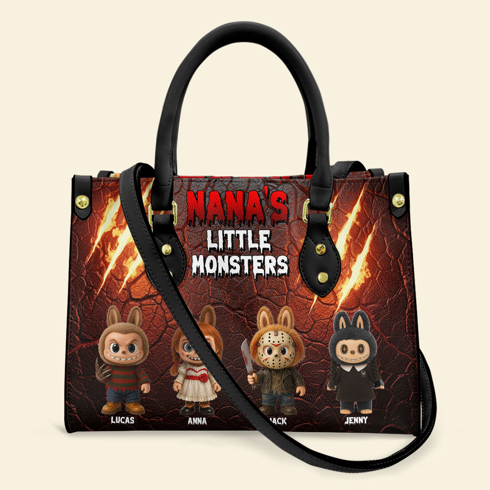 Horror Monsters Personalized Halloween Gifts For Mom/Grandma Leather Bag 04natn180825-Homacus