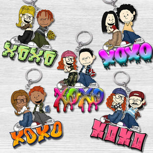 Personalized Gifts For Couples Keychain Y2K Style Cartoon Couple 04XQLU040125HG-Homacus