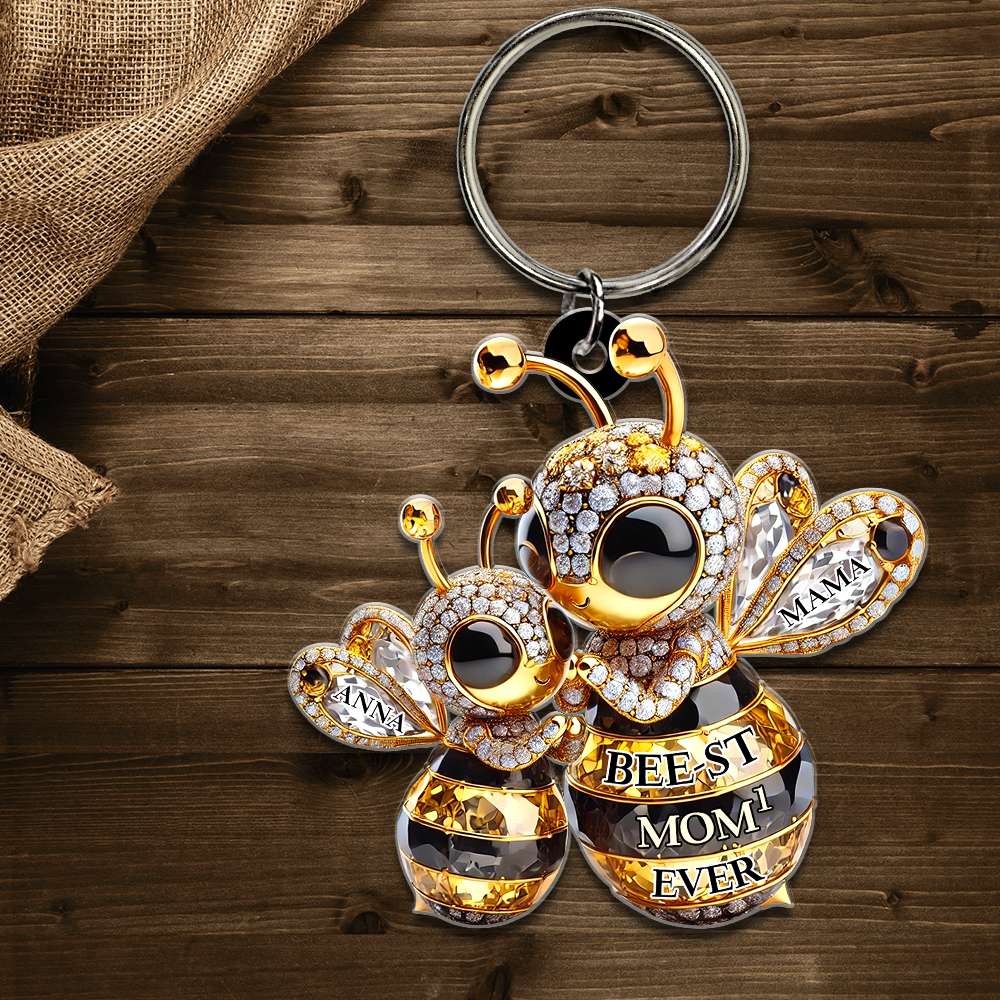Personalized Gifts For Bee Mom Keychain Bee-st Mom 01TGDT310325-Homacus