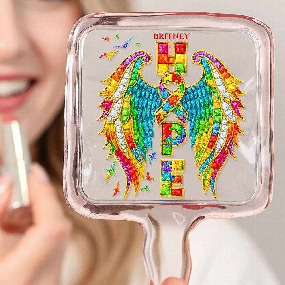 Ribbon Awareness Handheld Mirror - Personalized Gifts 01HUDT081225-Homacus