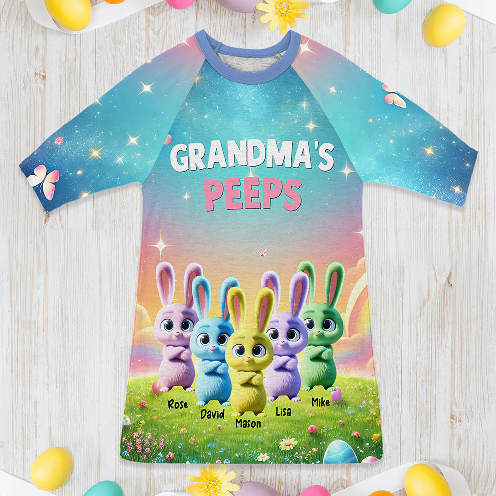Personalized Gifts For Grandma Raglan Dress, Easter Day Bunny Peeps 01TGMH110325-Homacus