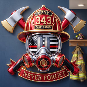 Never Forget Cut Metal Sign - Personalized Gifts For Firefighter 01huqn280726-Homacus