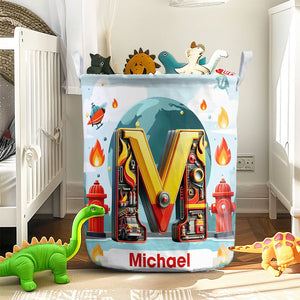 Custom Alphabet Letter Gifts For Kid Fire Truck Lover Laundry Basket 02XQQN141124-Homacus