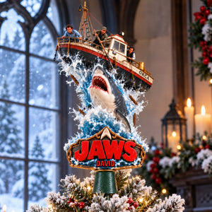 Shark Attack Christmas Tree Topper - Personalized Gifts For Movie Lovers 02naqn170926-Homacus