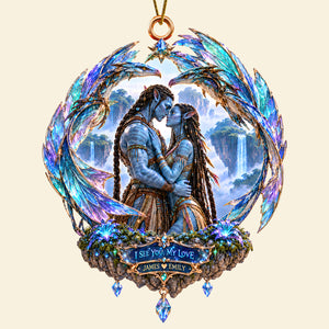 Blue Alien Couple Christmas Ornament - Personalized Gift For Christmas 06HADT300926