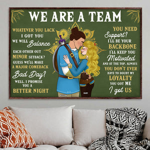 Personalized Gifts For Couple Canvas Print We Are A Team 06XQQN051224HG-Homacus