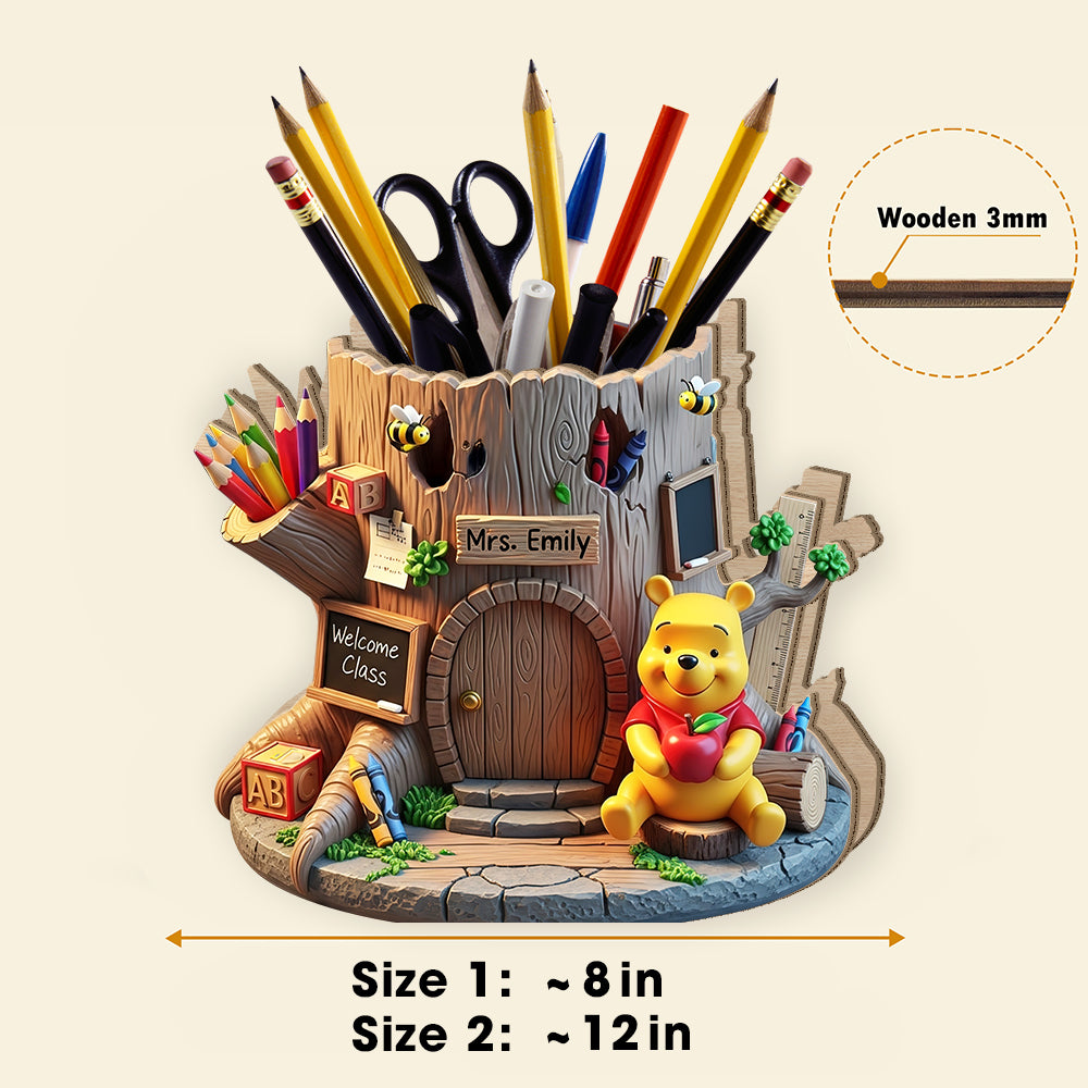 Back To School Wooden Pen Holder – Personalized Gifts For Teacher 05toqn280725-Homacus