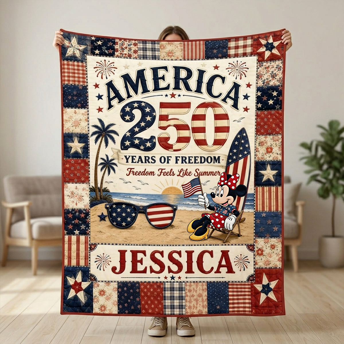 Freedom Feels Like Summer Blanket - Personalized Gifts For Patriots 01PATN040626-Homacus