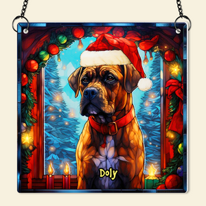 Personalized Christmas Gifts For Dog Lovers Suncatcher Ornament Christmas Boxer 02hupu100924-Homacus