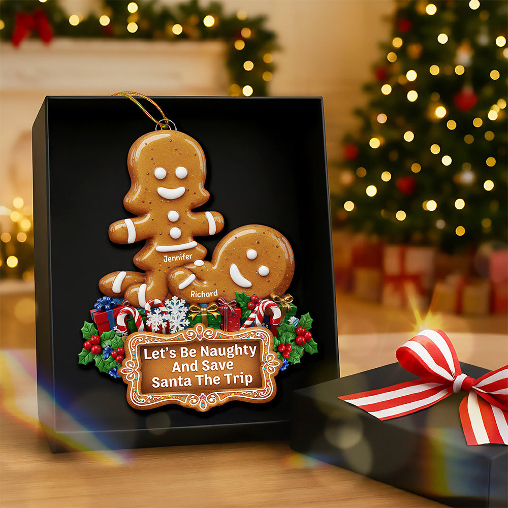 Naughty Gingerbread Couple Christmas Ornament - Personalized Gifts For Couple 02huqn100925-Homacus
