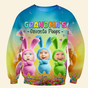 Custom Photo Gifts For Grandma Shirt Bunny Grandkids 01TGDT100325-Homacus