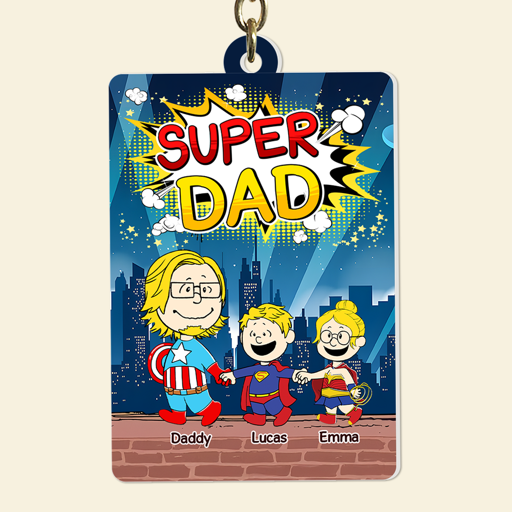 Personalized Gifts For Dad Keychain 04topu200325pa Super Dad-Homacus