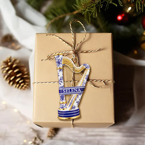 Harp Toile de Jouy Ornament - Personalized Gift For Music Lovers 03PGLU151025-Homacus