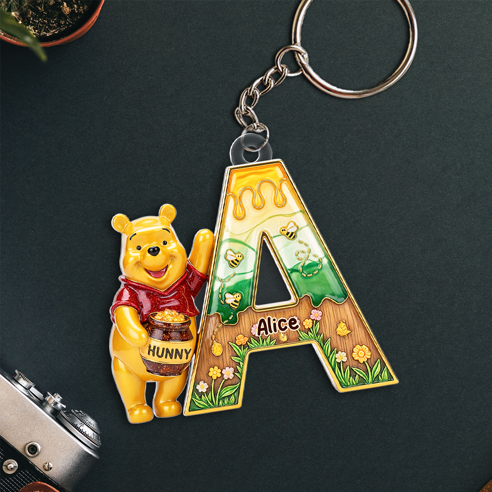 Festive Letter Keychain With Honey Jar – Custom Gift For Cartoon Fans 01napu190625-Homacus