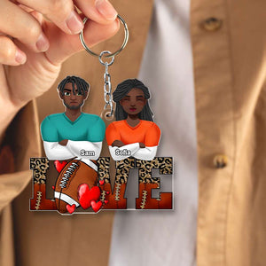 Personalized Gifts For Football Lover Acrylic Keychain Couple Valentine 01XQMH101224HG-Homacus