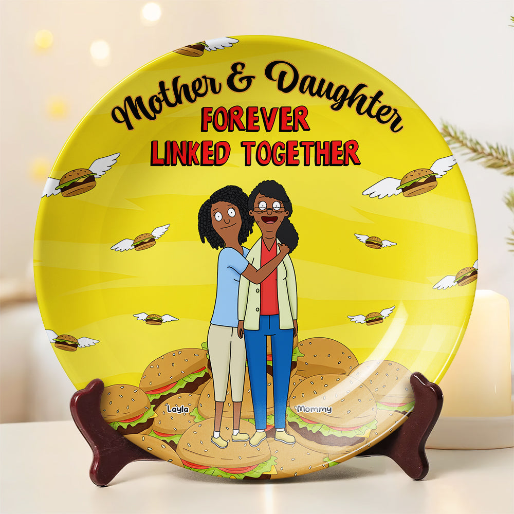 Personalized Gift For Mom Ceramic Round Plate Mother's Day Mom And Daughter 04XQMH140325HG-Homacus