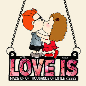 Personalized Gifts For Couple Suncatcher Ornament Love Is 01XQPU250724HG-Homacus