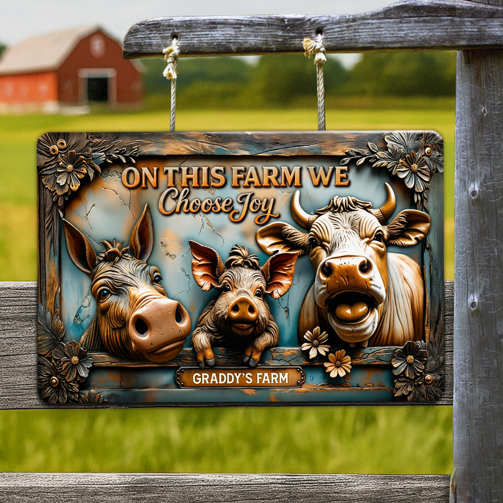 Fun Farm Animals Metal Sign - Personalized Gifts For Farmer 02qhpu200525-Homacus