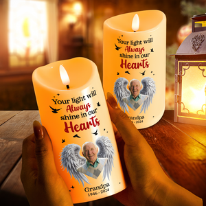 Custom Photo Memorial Gifts For Family Led Candle 04TGPU281024-Homacus