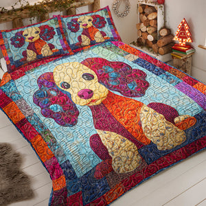 Poodles Dog Christmas Quilt Bed Set Gifts For Dog Lovers 02HUDT061124-Homacus