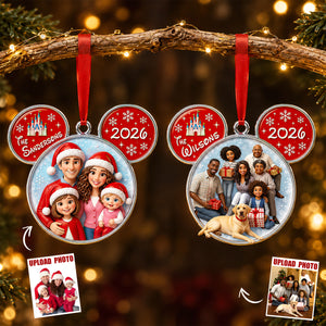 Family Together Christmas Acrylic Ornament - Personalized Custom Photo Gift For Family 03HUDT240826
