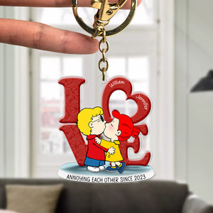 Personalized Gifts For Couple Keychain 04ohqn070125hg Couple Kissing-Homacus