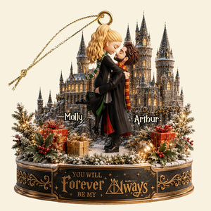 Kissing Fantasy School Couple Ornament - Personalized Gift For Couple Christmas Ornament 01NADT140826