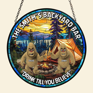 Personalized Gifts For Bigfoot Seeker Stained Glass Suncatcher Ornament 01qhtn160924 Backyard Bar Drink Till You Believe-Homacus