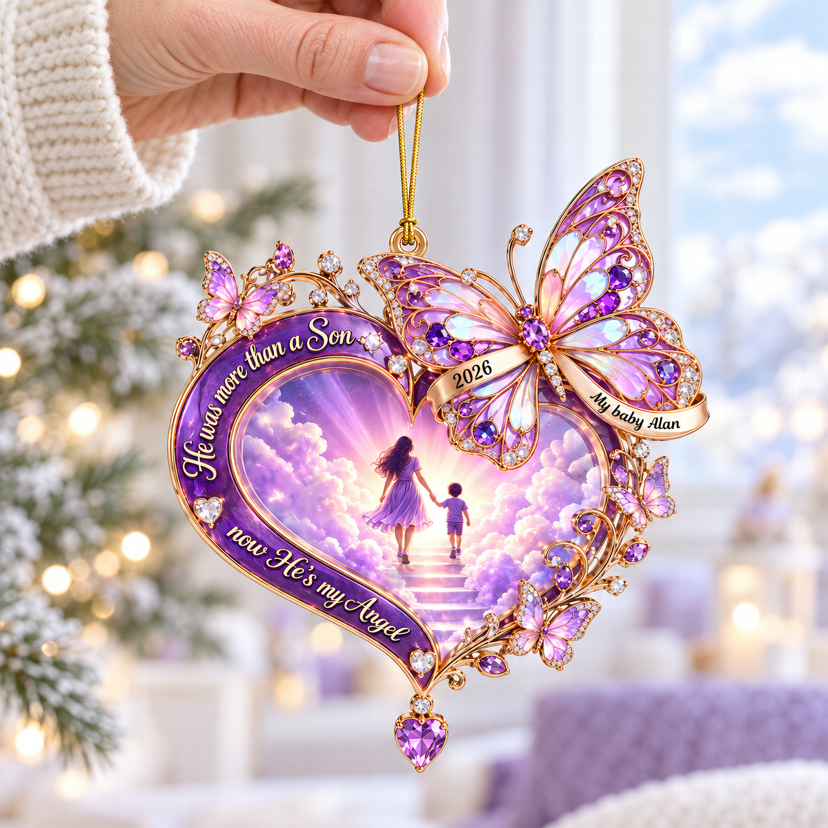 Walking Together In Heaven Acrylic Ornament - Personalized Memorial Gift 03QHQN101026-Homacus
