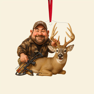 Caricature Art Hunting Ornament - Custom Photo Gifts For Hunting Lovers 03ohta210825-Homacus