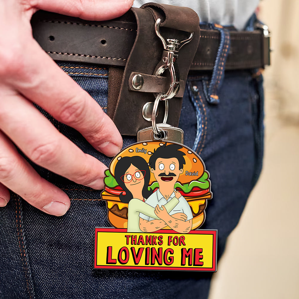 Personalized Gifts For Couple Keychain Thanks For Loving Me 06XQQN060225HG-Homacus