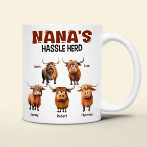 Personalized Gifts For Mom Coffee Mug, Funny Highland Cow Hassle Herd 01qhpu180125-Homacus