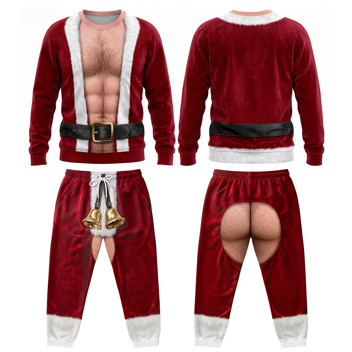 Funny Santa Set Sweatshirt & Sweatpants - Personalized Gifts For Christmas 01hutn260826