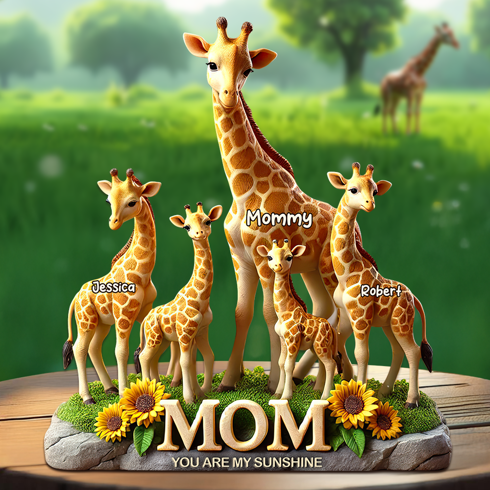 Giraffe Mom Plaque - Personalized Gifts For Mom 02hupu210425-Homacus