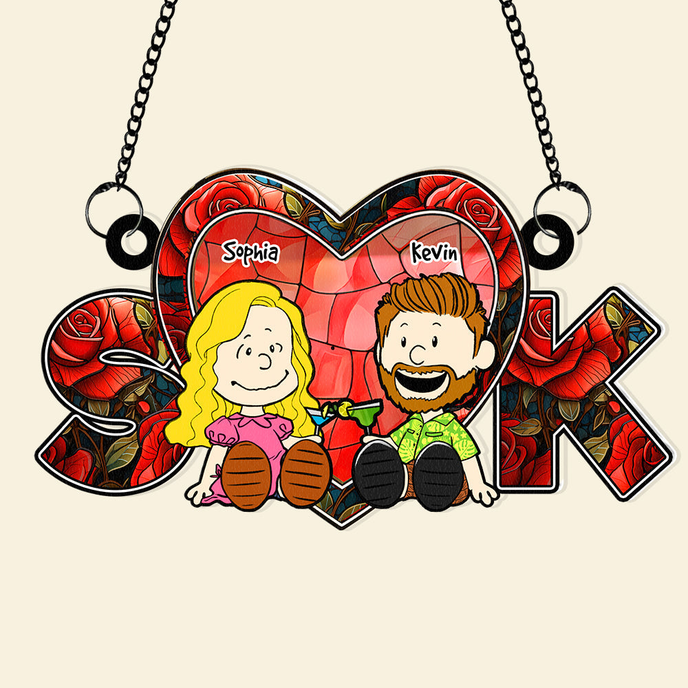 Personalized Gifts For Couple Suncatcher Ornament 03KADT090125PA-Homacus
