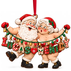 Name Art Fun Santa Couple Ornament - Personalized Christmas Gifts For Couples 02qhtn151026-Homacus
