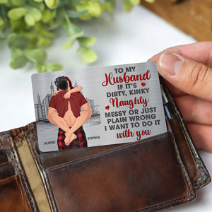 Personalized Gift For Naughty Couple Aluminum Wallet Card 02OHQN271224HG-Homacus