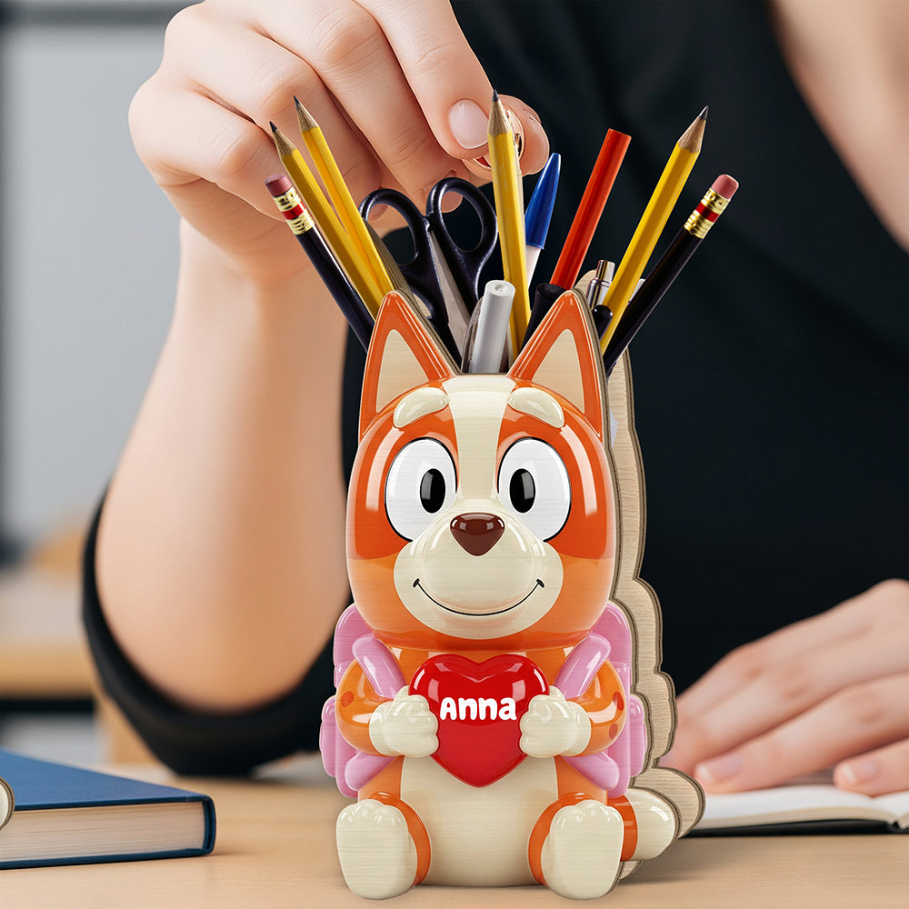 Back To School Wooden Pen Holder - Personalized Gifts For Kids 02naqn240725-Homacus