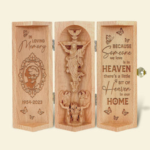 Custom Photo Gifts For Heaven Openable Wooden Cylinder Sculpture 05XQMH230125-Homacus