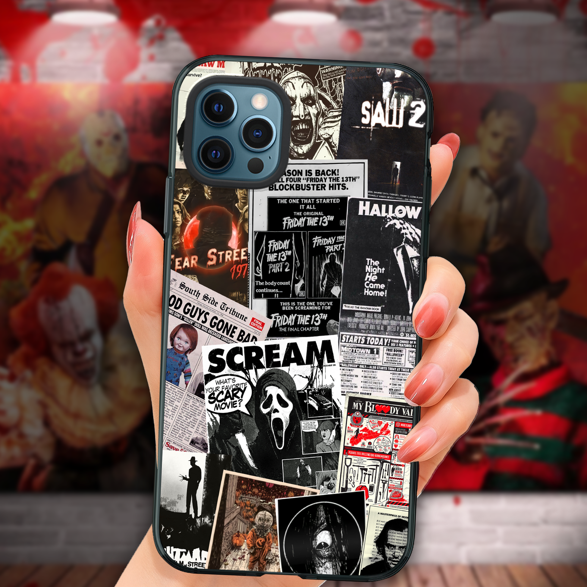 Retro Horror Characters Phone Case - Halloween Gift For Horror Movie Fans 52laxx180725-Homacus