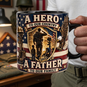 Proud Veteran Dad Black Mug - Gifts For Dads 01palu050526-Homacus
