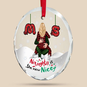 Naughty Couple Ornament - Personalized Gifts With Custom Alphabet Letter For Couple-Homacus