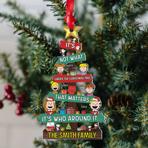 Personalized Gift for Family, Cartoon Family Christmas Tree Ornament 03TOPU290824HG-Homacus